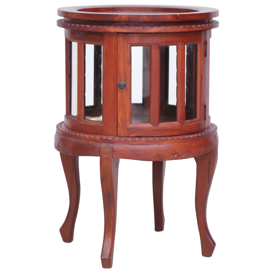 NNEVL Vitrine Cabinet Brown 50x50x76 cm Solid Mahogany Wood-0