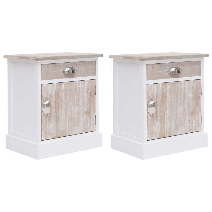 NNEVL Bedside Cabinets 2 pcs 38x28x45 cm Paulownia Wood-0