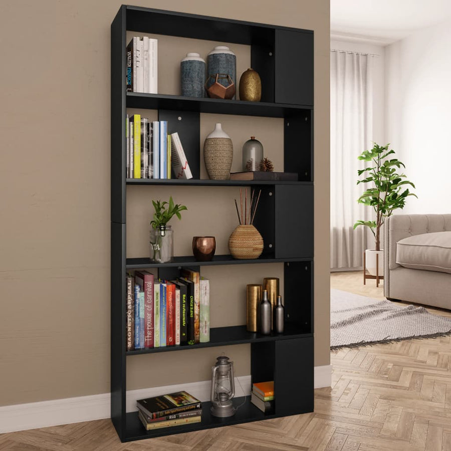 NNEVL Book Cabinet/Room Divider Black 80x24x159 cm Chipboard-0