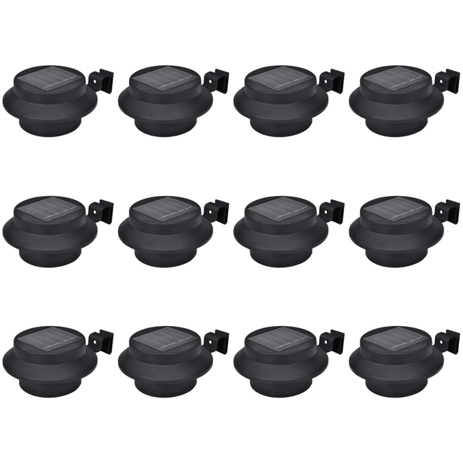 NNEVL Outdoor Solar Fence Lamps 12 pcs LED Black-0