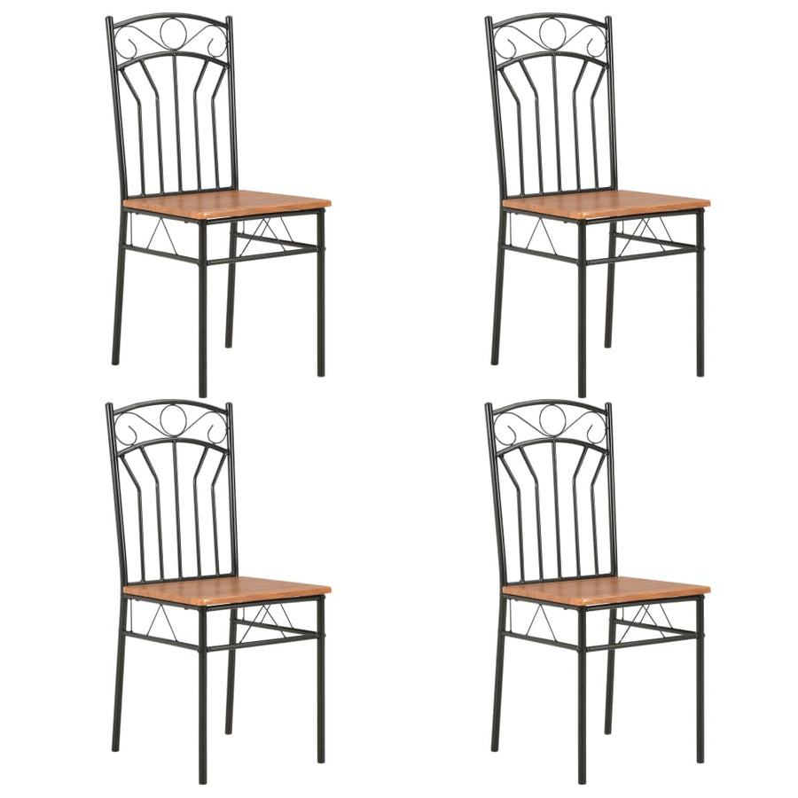 NNEVL Dining Chairs 4 pcs Brown MDF-0