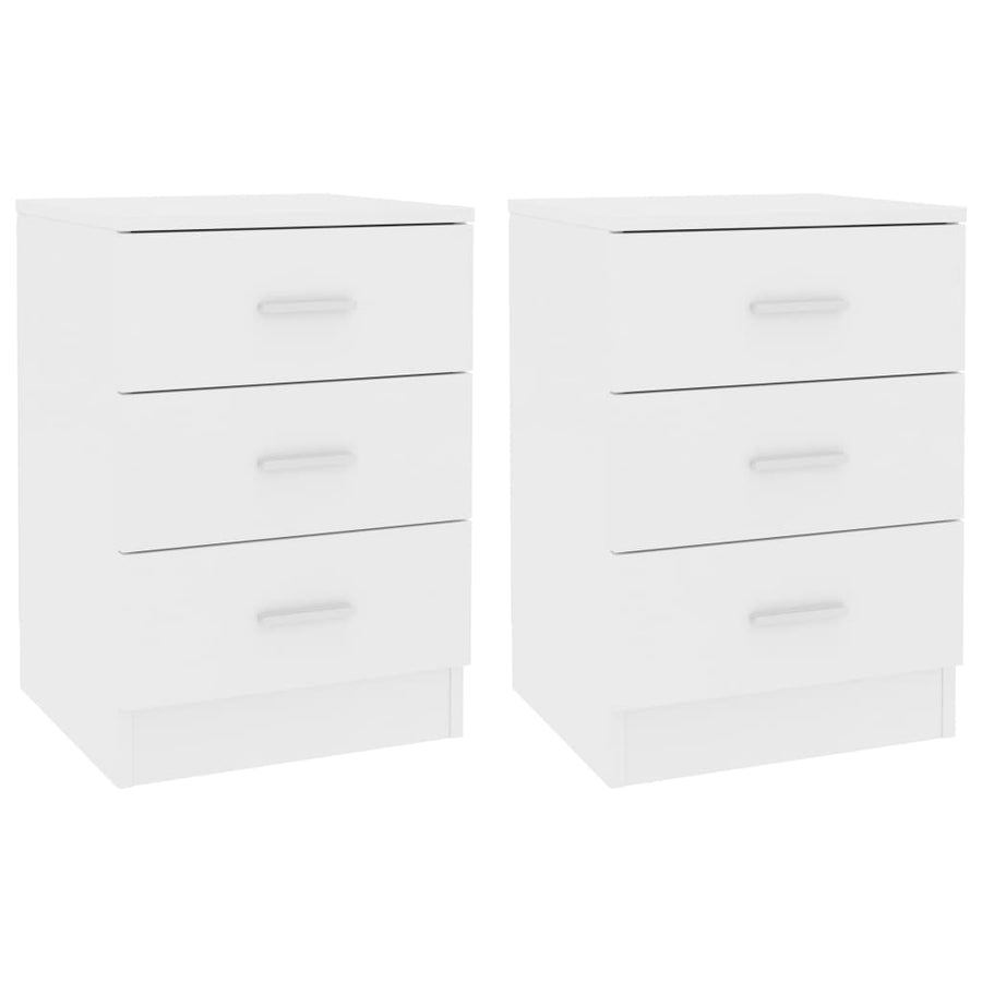 NNEVL Bedside Cabinets 2 pcs White 38x35x56 cm Chipboard-0