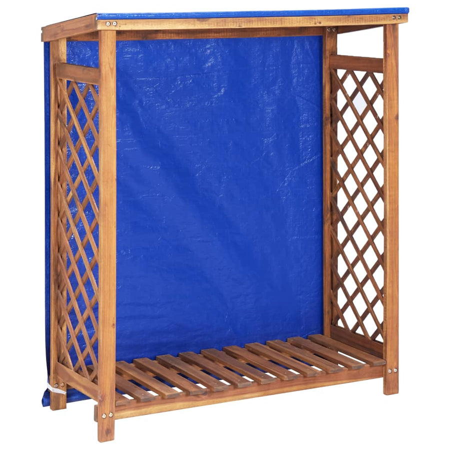 NNEVL Firewood Storage Shed 105x38x115 cm Solid Acacia Wood-0
