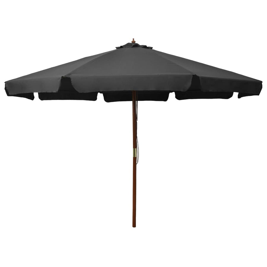 NNEVL Outdoor Parasol with Wooden Pole 330 cm Anthracite-0