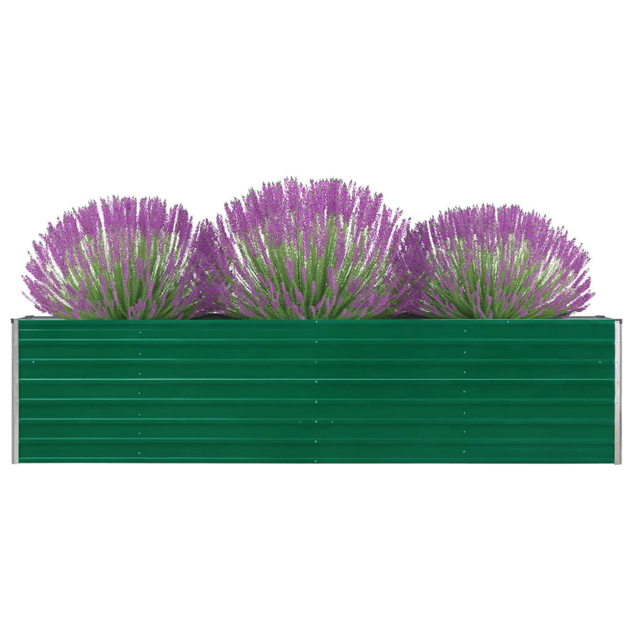 NNEVL Raised Garden Bed 320x40x77 cm Galvanised Steel Green-0