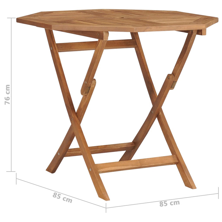 NNEVL Folding Garden Table 85x85x76 cm Solid Teak Wood-0