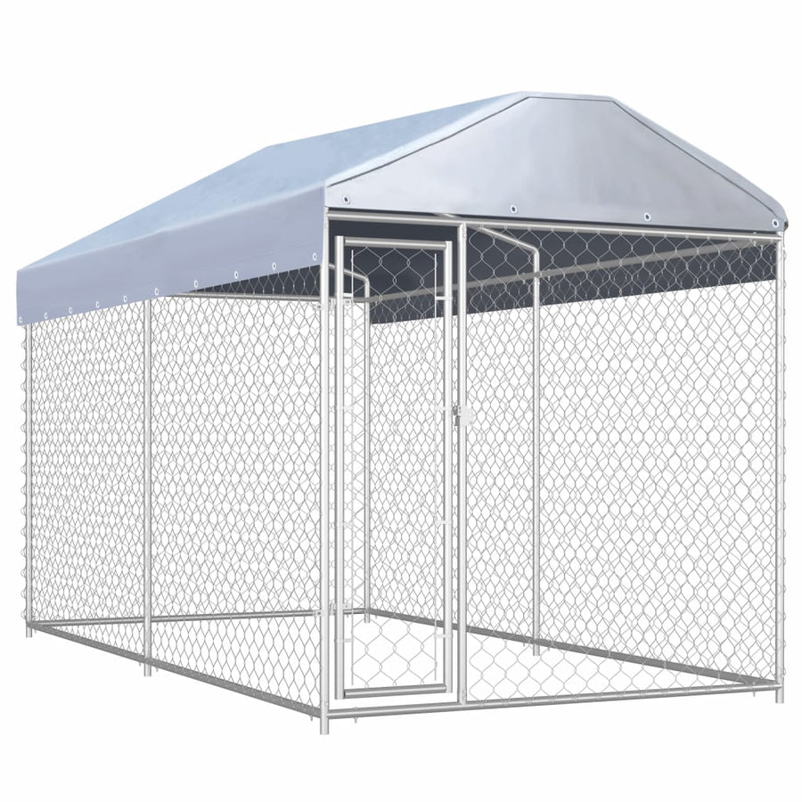 NNEVL Outdoor Dog Kennel with Canopy Top 382x192x225 cm-0