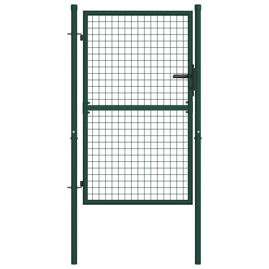 NNEVL Fence Gate Steel 100x125 cm Green-0