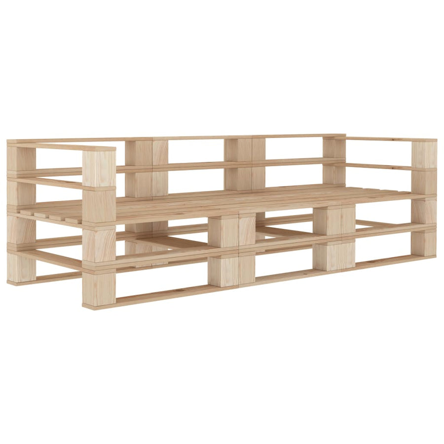 NNEVL Garden Pallet Sofa 3-Seater Wood-0