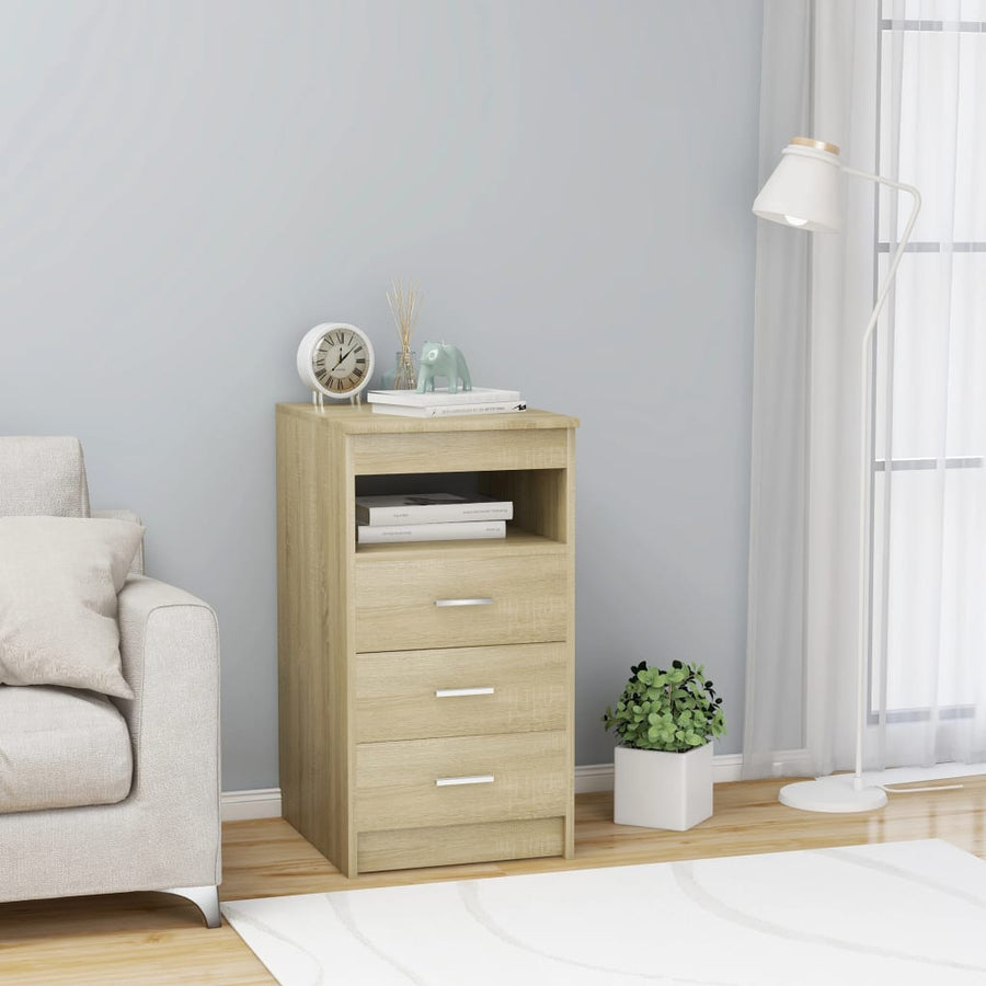 NNEVL Drawer Cabinet Sonoma Oak 40x50x76 cm Engineered Wood-0