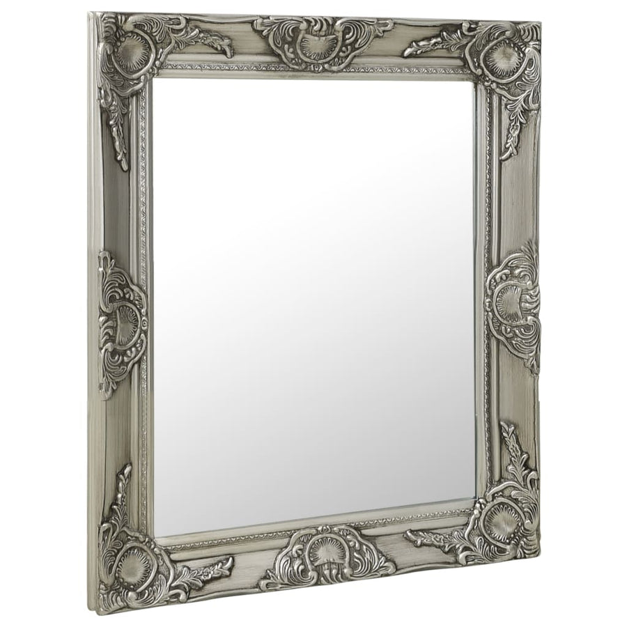 NNEVL Wall Mirror Baroque Style 50x60 cm Silver-0