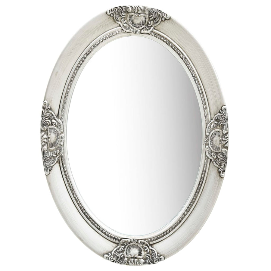 NNEVL Wall Mirror Baroque Style 50x70 cm Silver-0