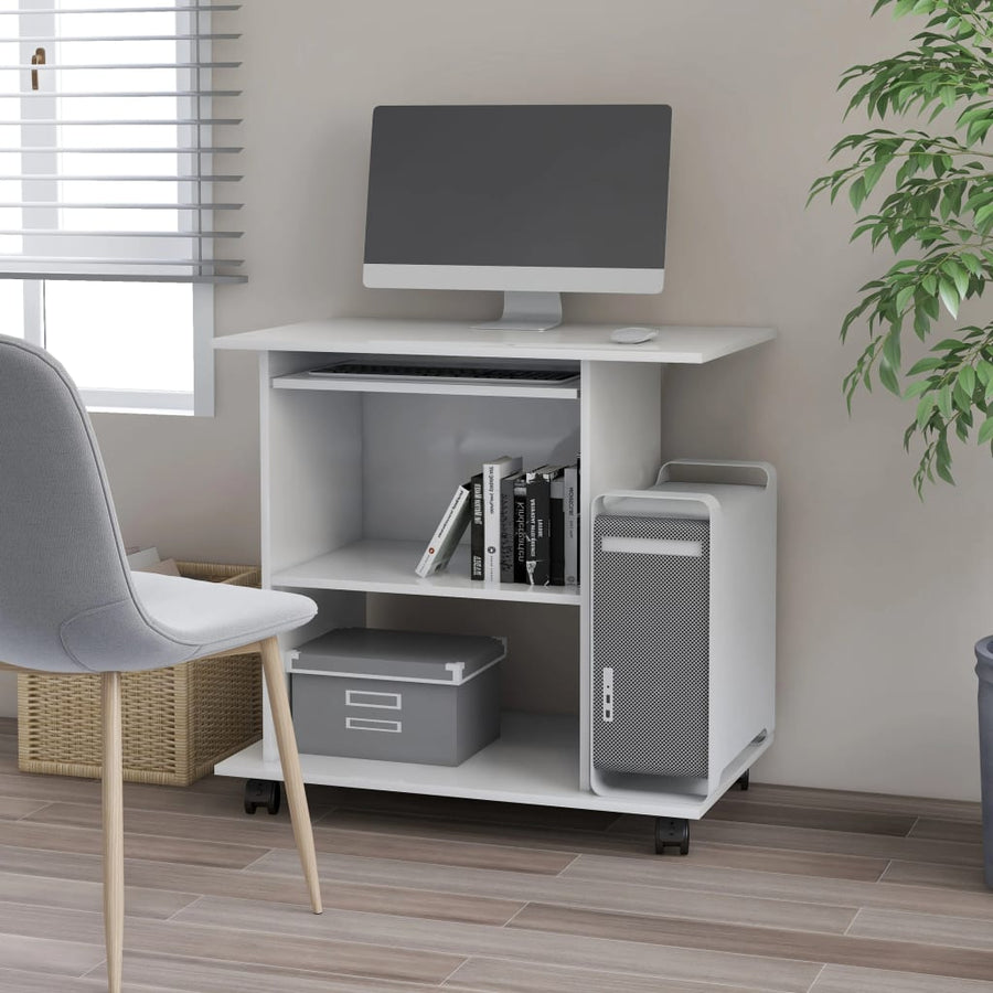 NNEVL Computer Desk White 80x50x75 cm Chipboard-0
