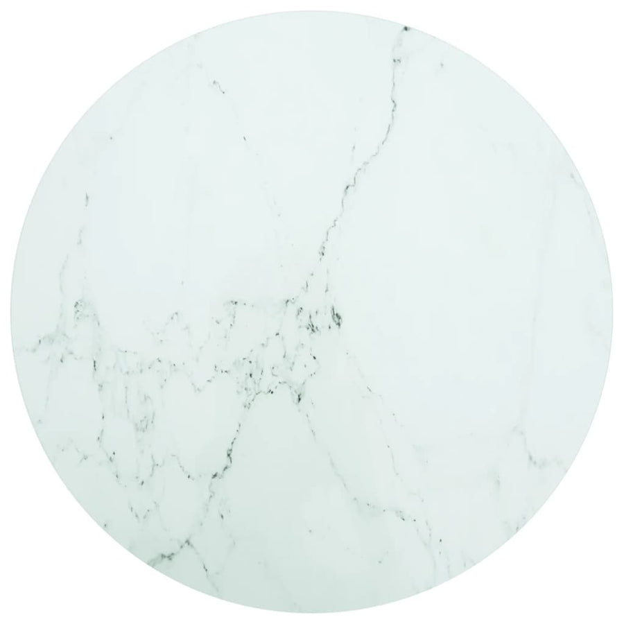 NNEVL Table Top White Ø70x0.8 cm Tempered Glass with Marble Design-0