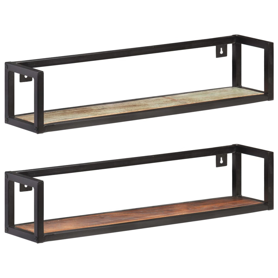 NNEVL Wall Shelves 2 pcs 80 cm Solid Reclaimed Wood-0