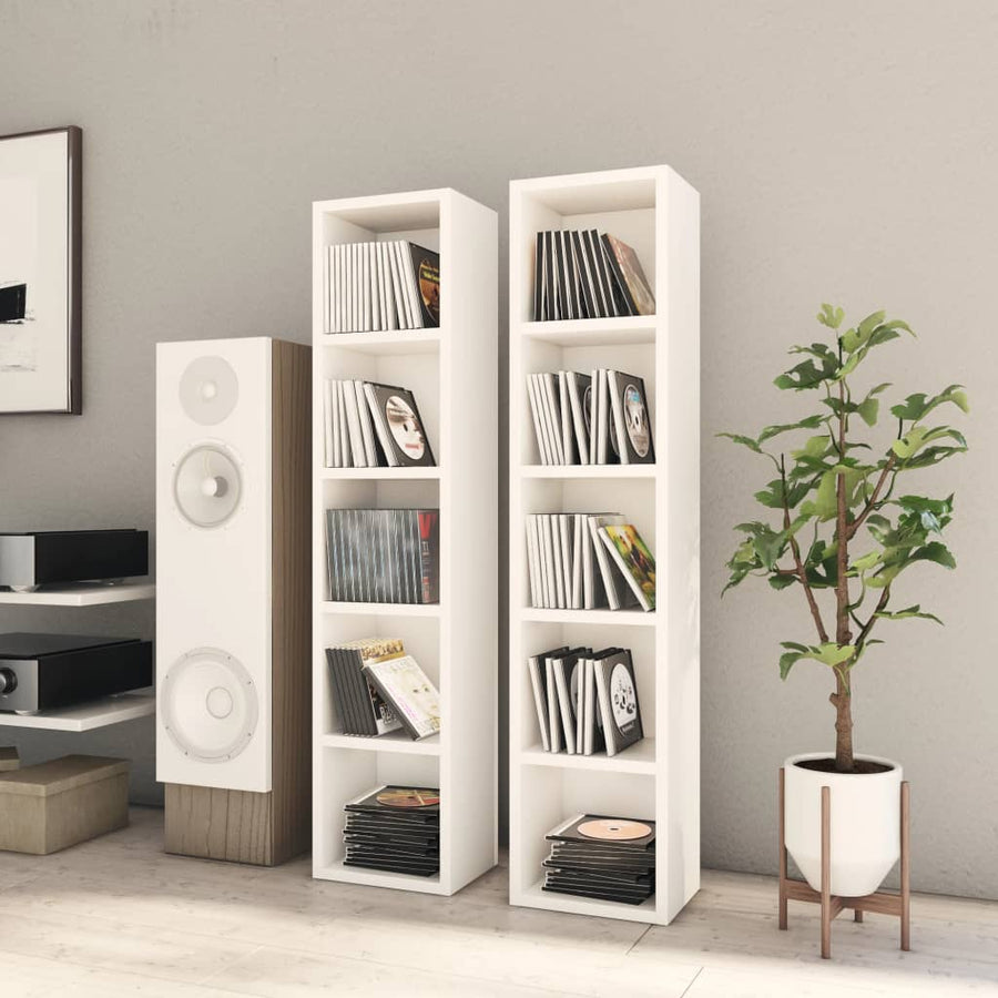 NNEVL CD Cabinets 2 pcs White 21x16x93.5 cm Chipboard-0