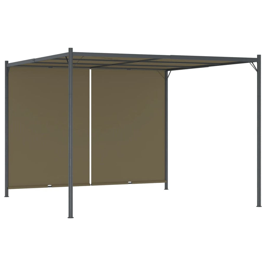 NNEVL Garden Pergola with Retractable Roof 3x3 m Taupe 180 g/m²-0