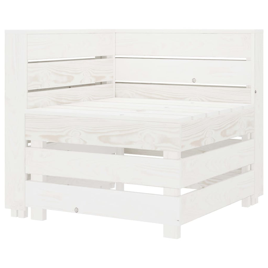 NNEVL Garden Pallet Corner Sofa White Wood-0