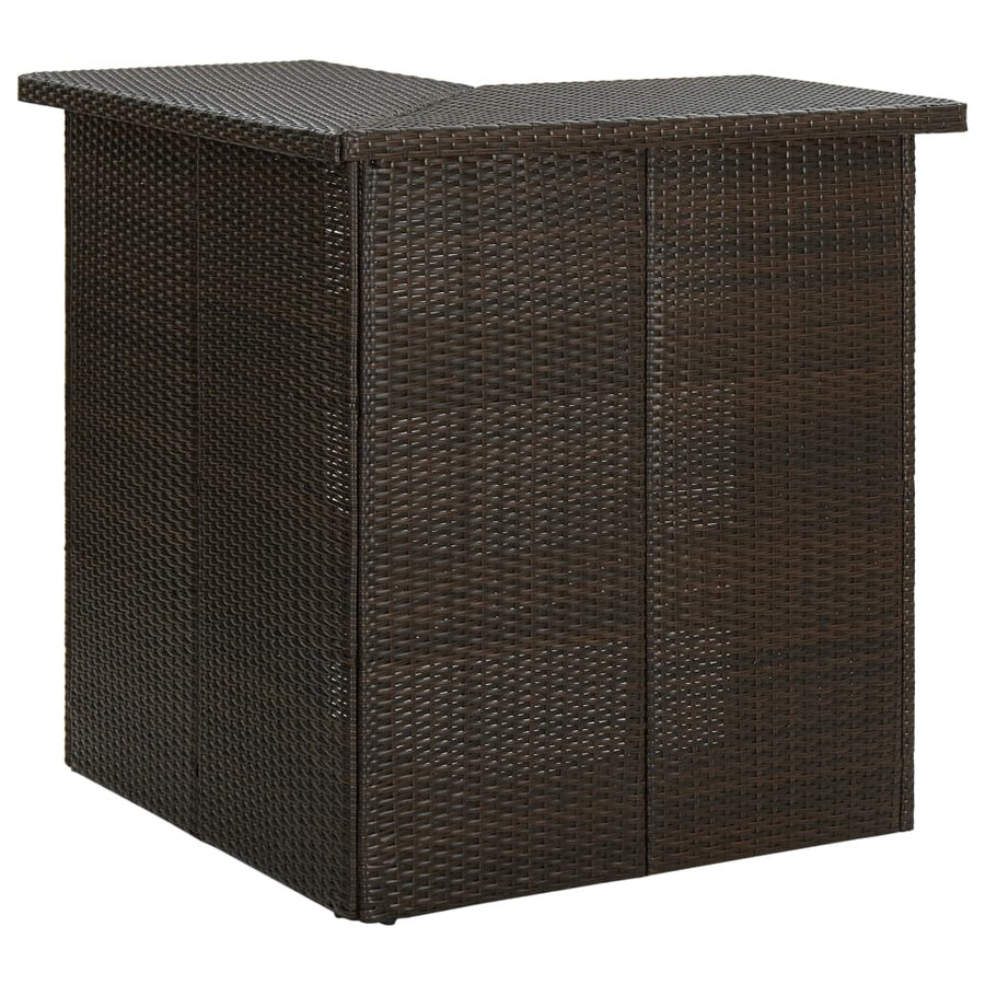 NNEVL Corner Bar Table Brown 100x50x105 cm Poly Rattan-0