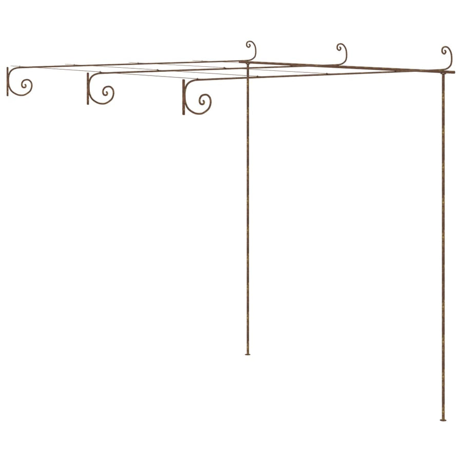 NNEVL Garden Pergola Antique Brown 3x3x2.5 m Iron-0