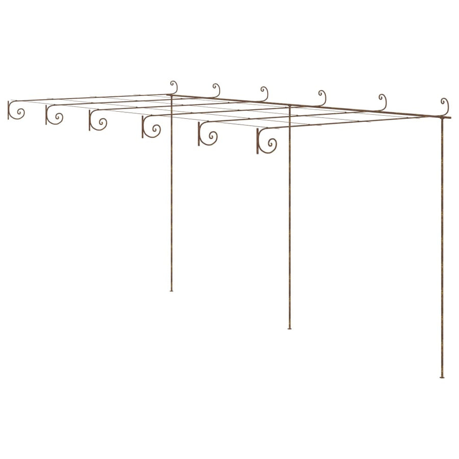 NNEVL Garden Pergola Antique Brown 6x3x2.5 m Iron-0