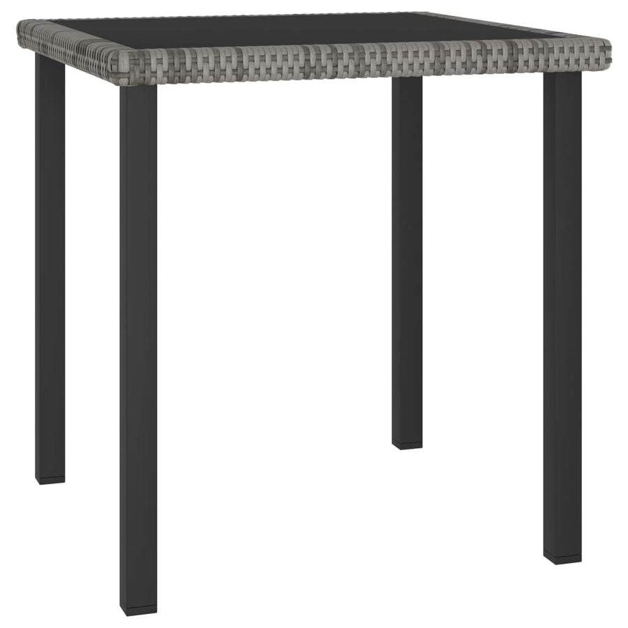NNEVL Garden Dining Table Grey 70x70x73 cm Poly Rattan-0