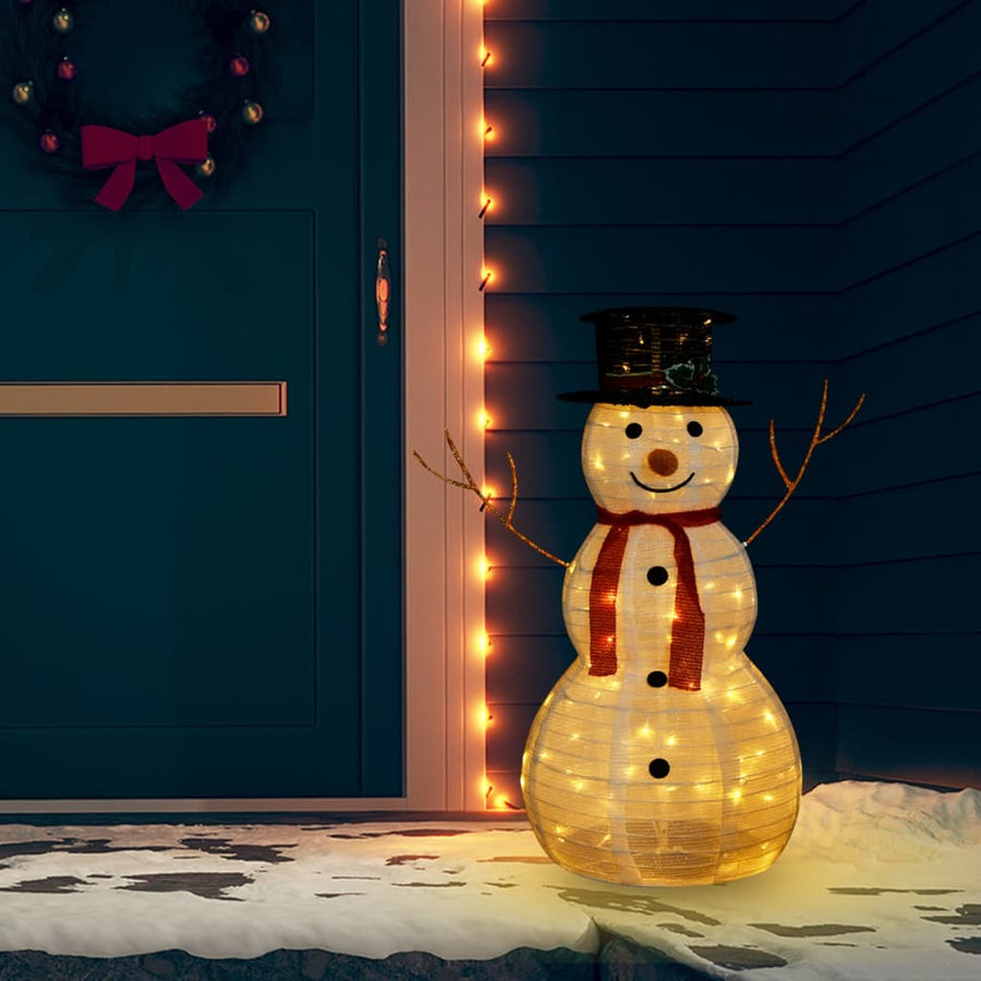 NNEVL Decorative Christmas Snowman Figure with LED Luxury Fabric 90cm-0