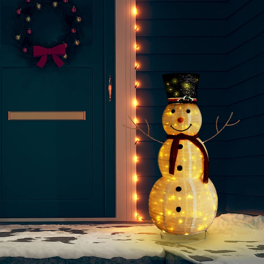 NNEVL Decorative Christmas Snowman Figure LED Luxury Fabric 120cm-0