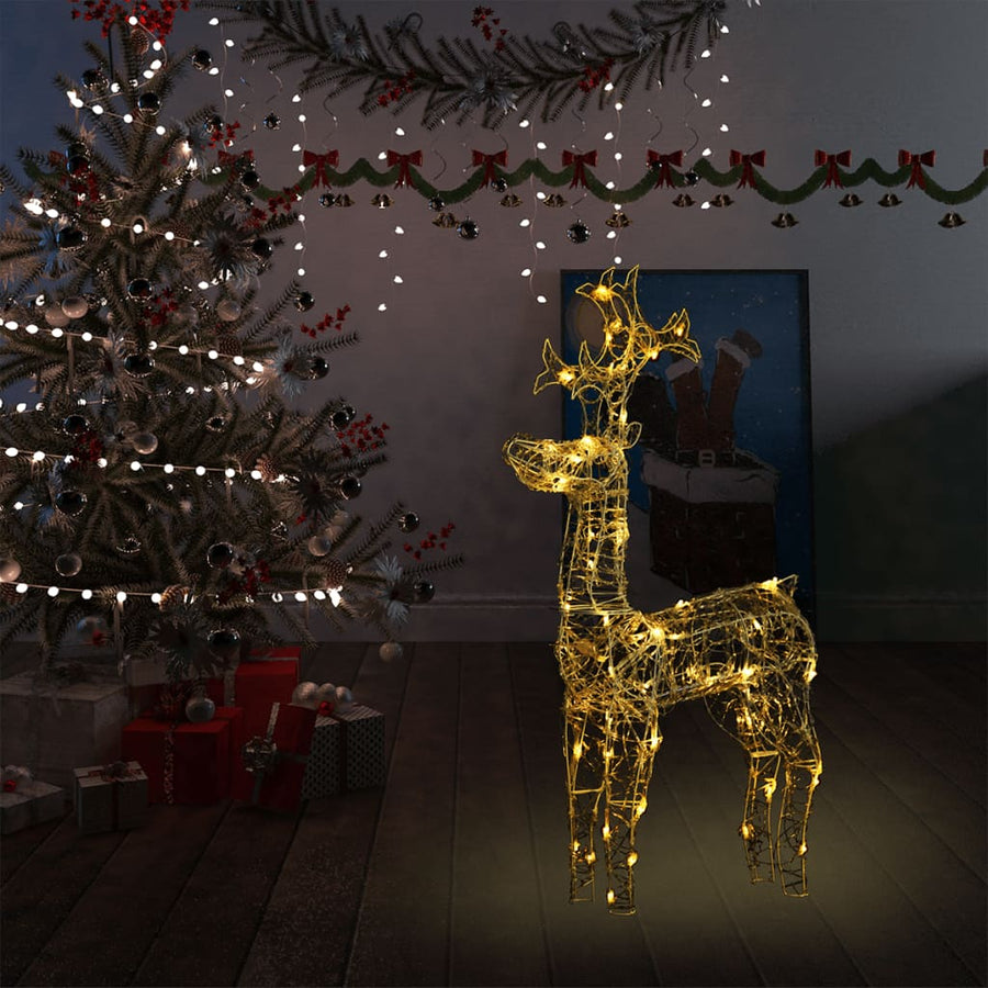 NNEVL Reindeer Christmas Decoration 90 LEDs 60x16x100 cm Acrylic-0