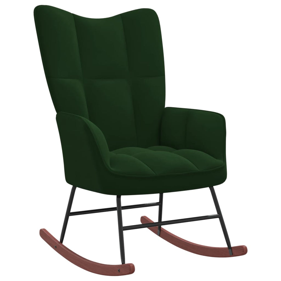 NNEVL Rocking Chair Dark Green Velvet-0