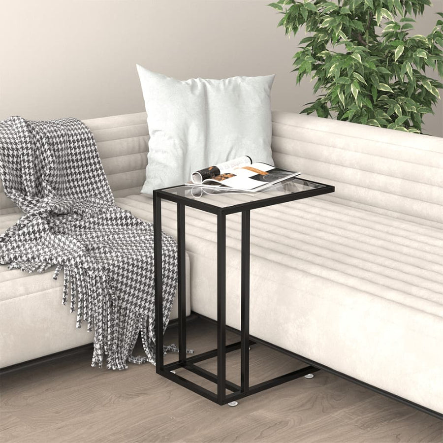 NNEVL Computer Side Table Transparent 50x35x65 cm Tempered Glass-0