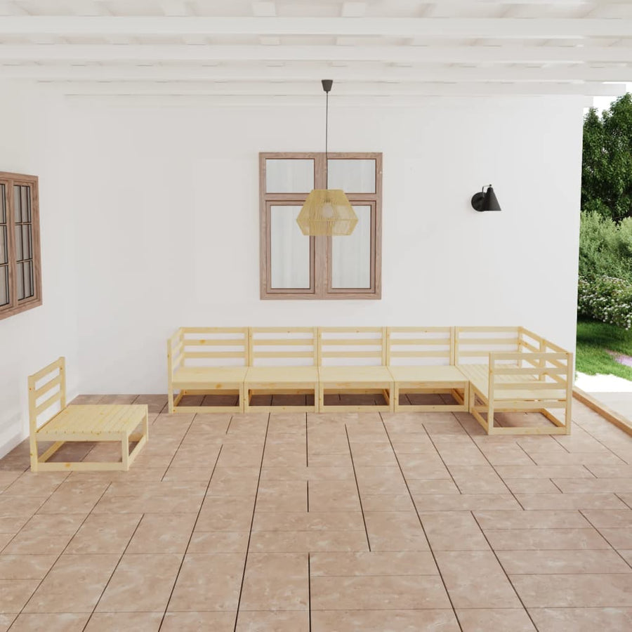 NNEVL 7 Piece Garden Lounge Set Solid Pinewood-0