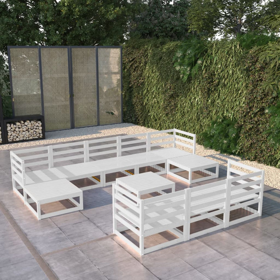 NNEVL 11 Piece Garden Lounge Set Solid Pinewood-0