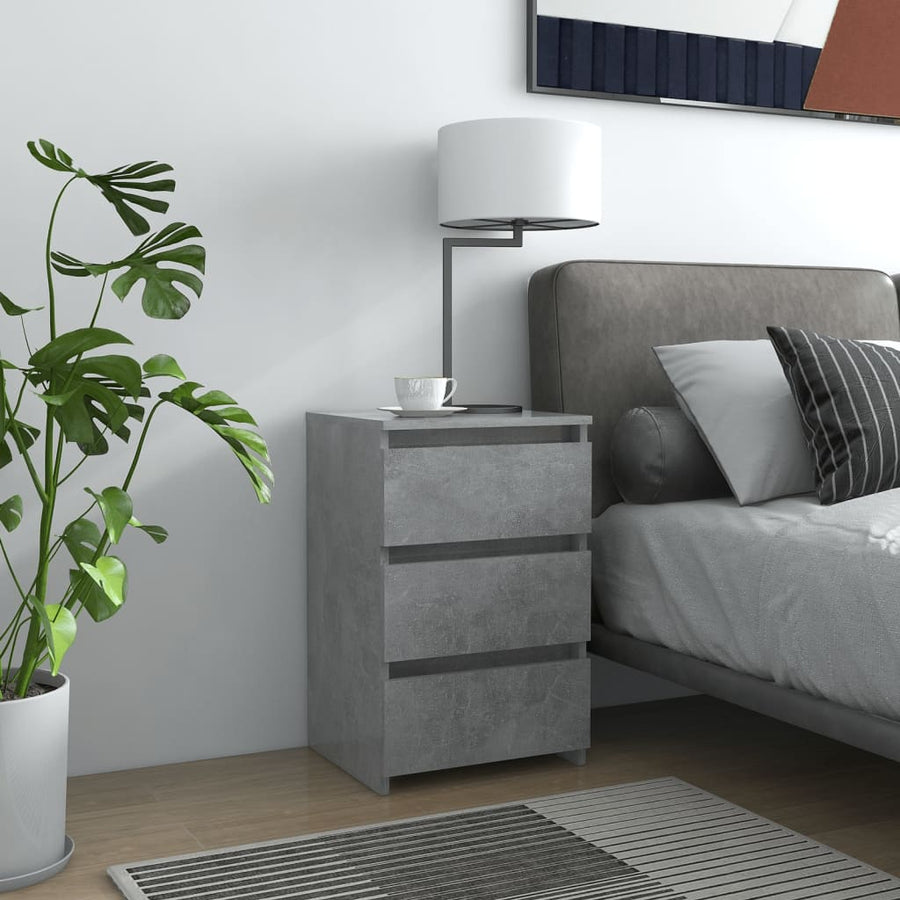 NNEVL Bed Cabinets 2 pcs Concrete Grey 40x35x62.5 cm Chipboard-0