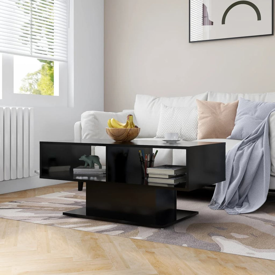 NNEVL Coffee Table Black 103.5x50x44.5 cm Chipboard-0