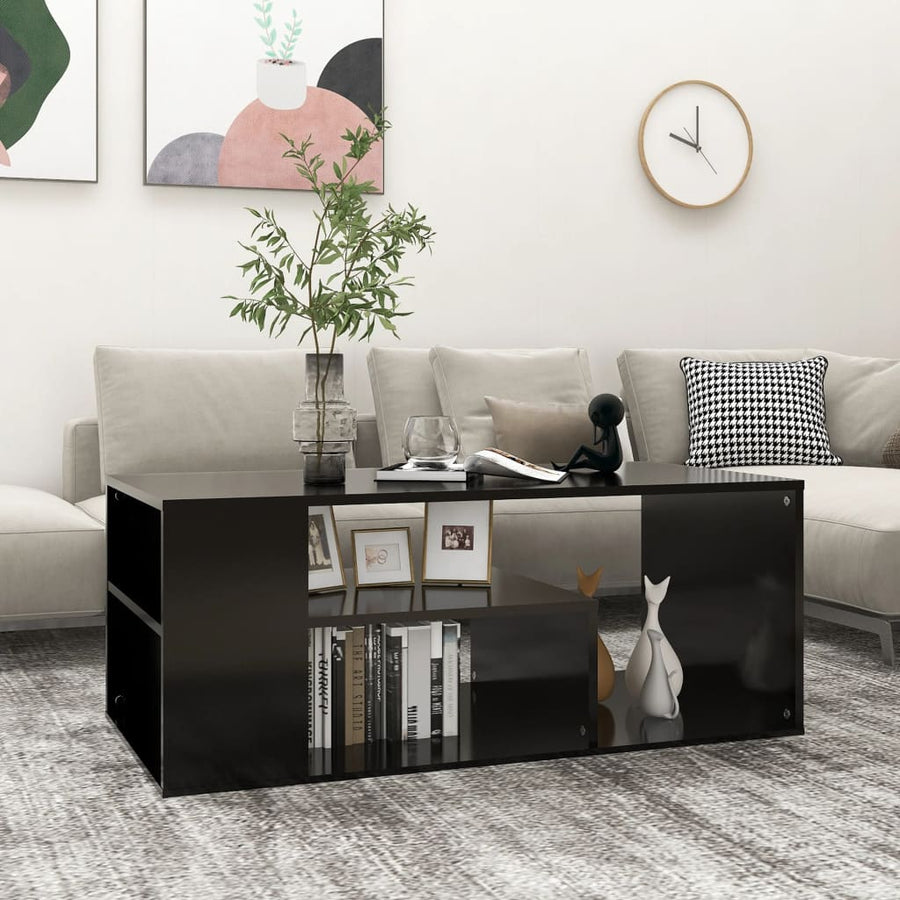 NNEVL Coffee Table Black 100x50x40 cm Chipboard-0