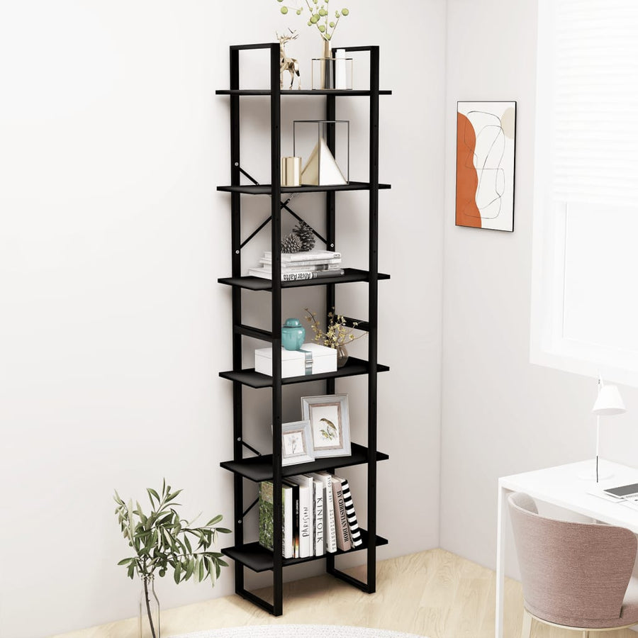 NNEVL Storage Shelves 2 pcs Black 60x30x210 cm Chipboard-0