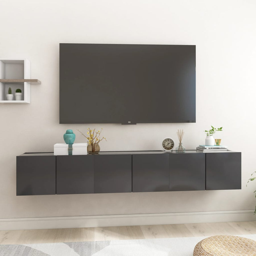 NNEVL Hanging TV Cabinets 3 pcs Grey 60x30x30 cm-0