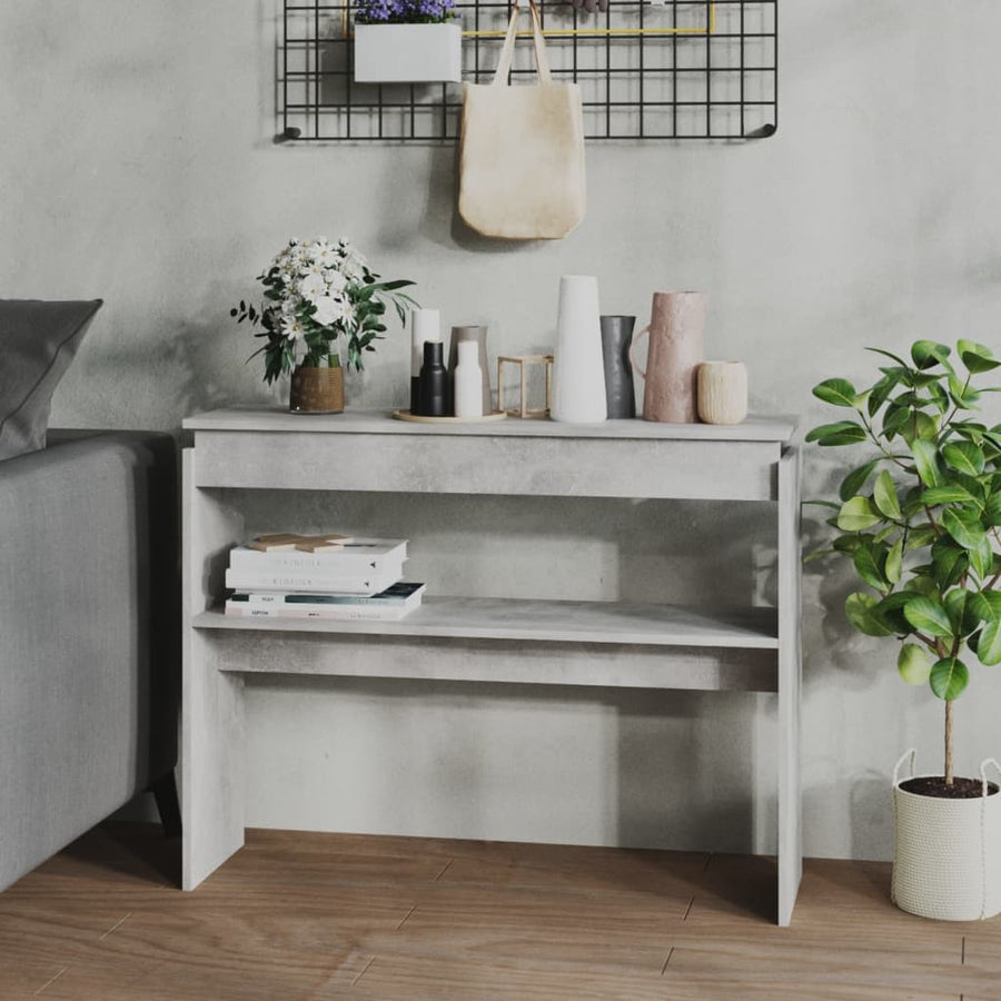 NNEVL Console Table Concrete Grey 102x30x80 cm Chipboard-0