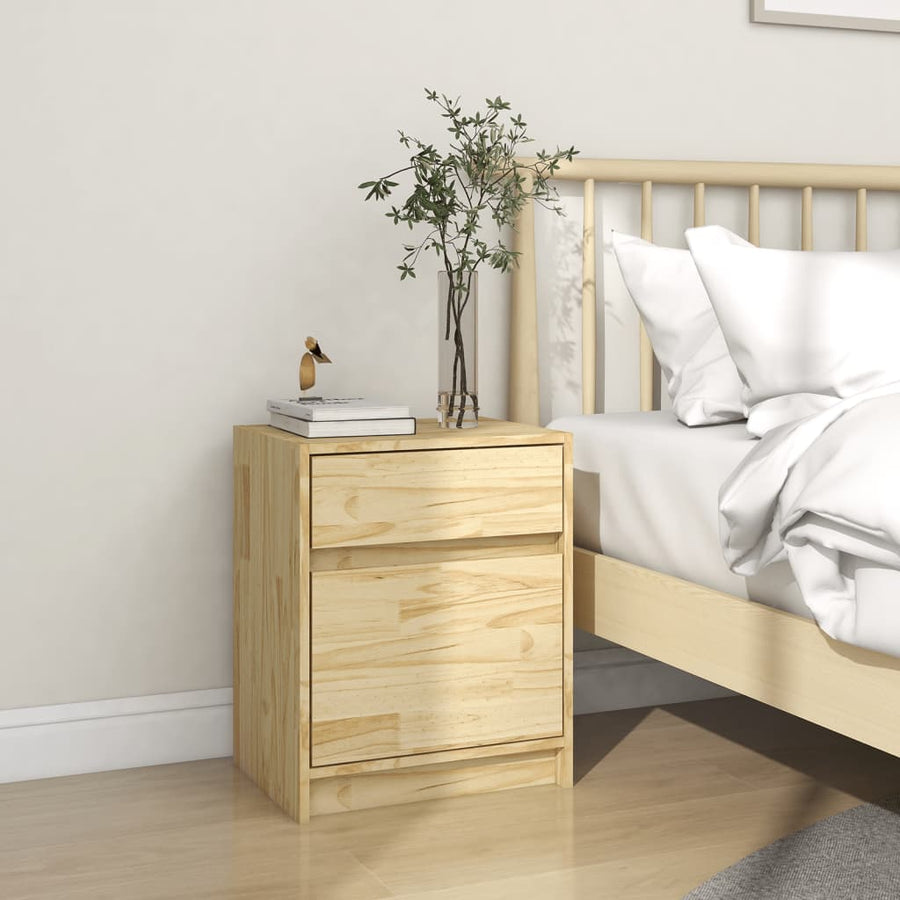 NNEVL Bedside Cabinet 40x31x50 cm Solid Pinewood-0