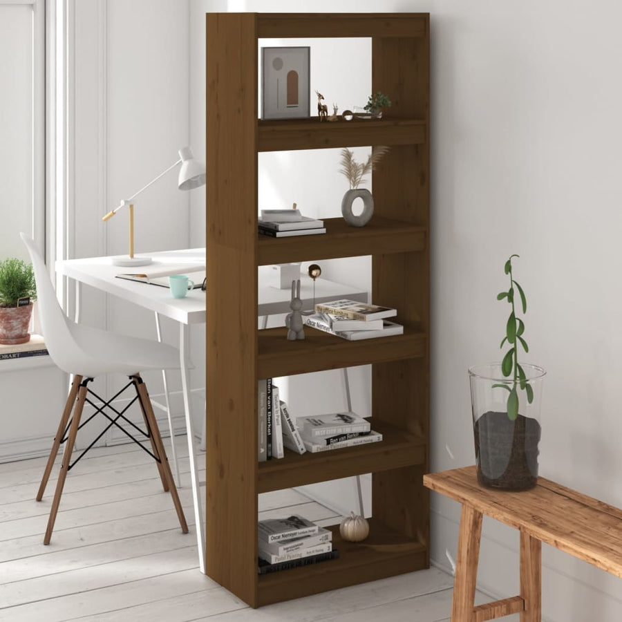 NNEVL Book Cabinet/Room Divider Honey Brown 60x30x167.5 cm Wood Pine-0