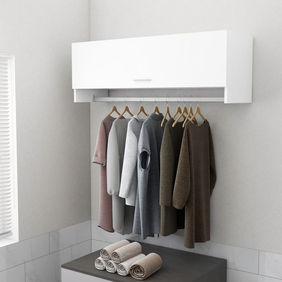 NNEVL Wardrobe White 100x32.5x35 cm Chipboard-0