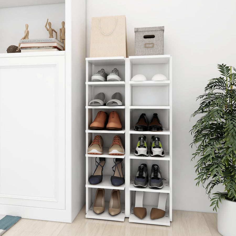 NNEVL Shoe Cabinets 2 pcs White 25x27x102 cm Chipboard-0