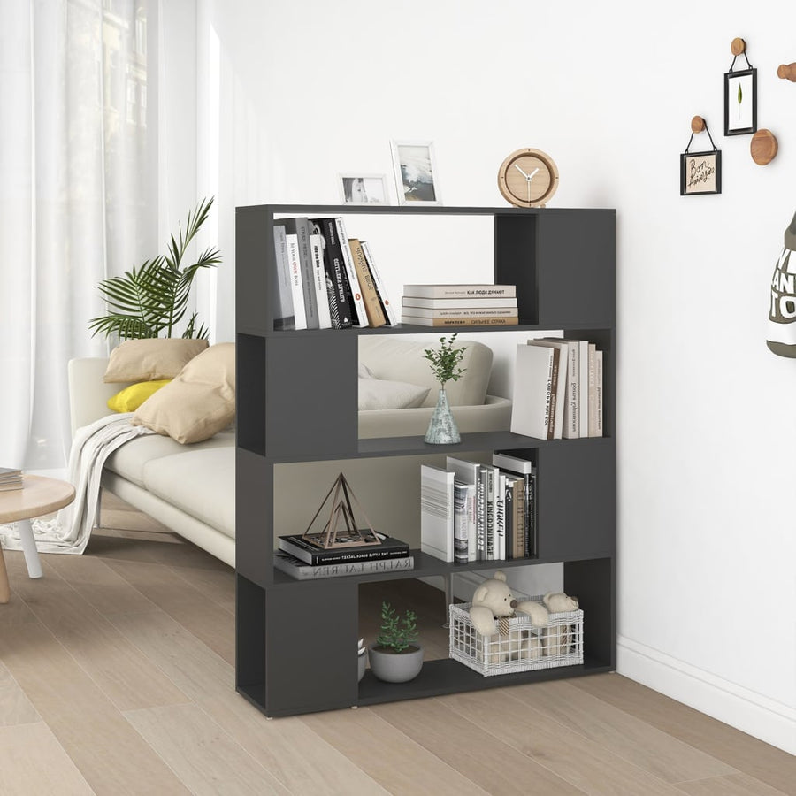 NNEVL Book Cabinet Room Divider Grey 100x24x124 cm-0