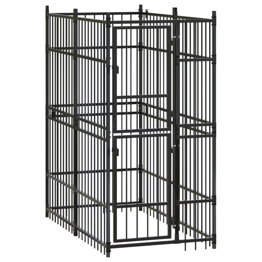 NNEVL Outdoor Dog Kennel Steel 1.84 m²-0