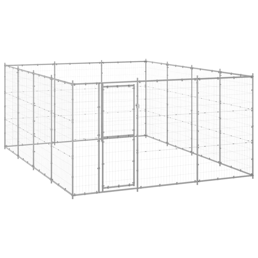 NNEVL Outdoor Dog Kennel Galvanised Steel 14.52 m²-0