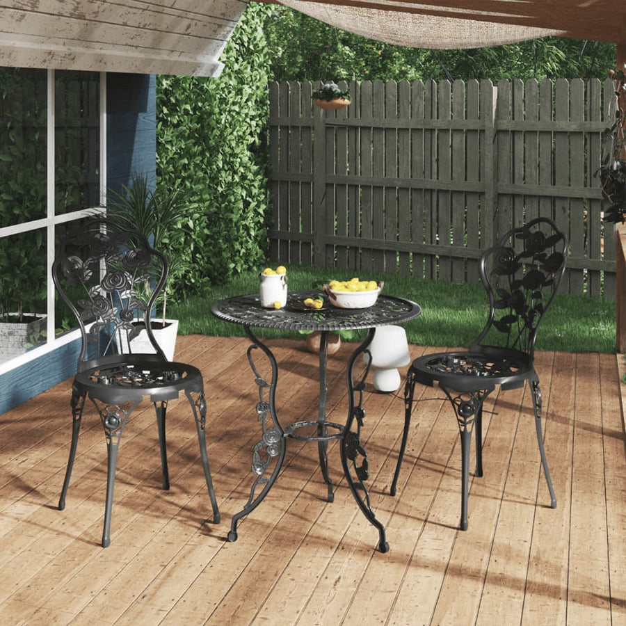 NNEVL Bistro Chairs 2 pcs Cast Aluminium Black-0
