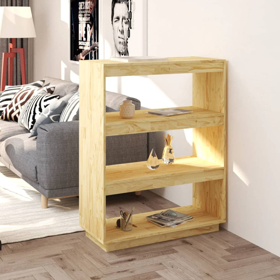 NNEVL Book Cabinet/Room Divider 80x35x103 cm Solid Pinewood-0