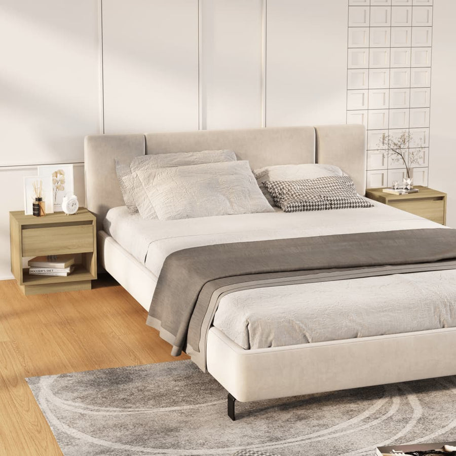 NNEVL Bedside Cabinets 2 pcs Sonoma Oak 45x34x44 cm Chipboard-0