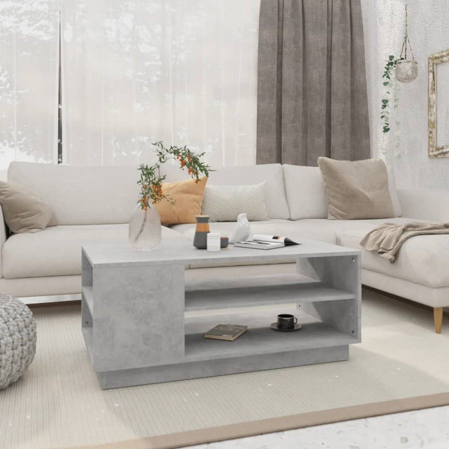 NNEVL Coffee Table Concrete Grey 102x55x43 cm Chipboard-0